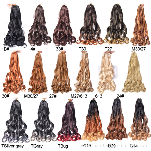 Wholesale Price  Prestreched Spiral Curl Crochet Braiding Hair French Curly Extensions For Braids Synthetic Hair Attachments